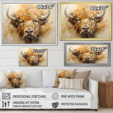 Minimalism Bison Head - Bison Canvas Wall Art