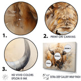 Minimalism Bison Portrait - Bison Canvas Wall Art
