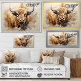 Minimalism Bison Portrait - Bison Canvas Wall Art