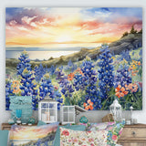 Blue Bonnets Sunset I - Floral Canvas Wall Art