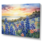 Blue Bonnets Sunset I - Floral Canvas Wall Art