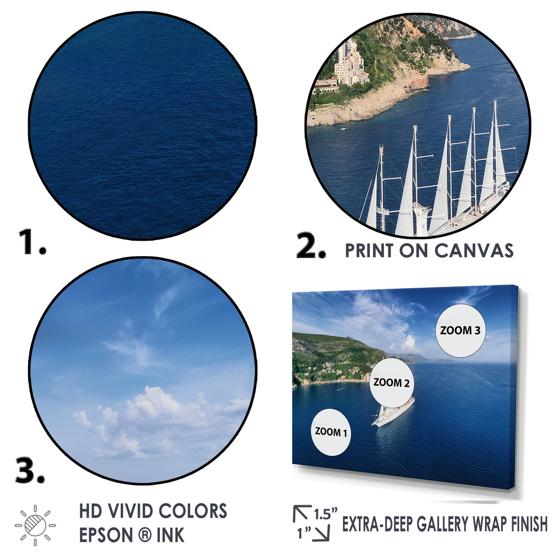 Cruise Ship With Sails In Croatia - Boat Canvas Wall Art