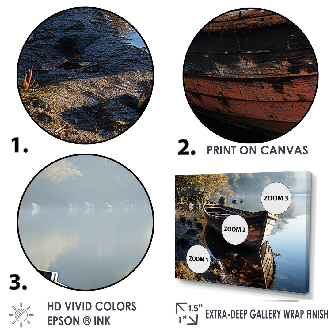 Sailing Charm In The Morning Mist - Boat Sailing Canvas Wall Art