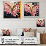 Pink And Gold Angel Wings - Abstract Canvas Wall Art