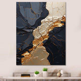 Minimalism Chrome Gold And Black Poteries II - Abstract Canvas Wall Art