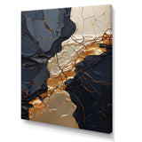 Minimalism Chrome Gold And Black Poteries II - Abstract Canvas Wall Art