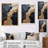 Minimalism Chrome Gold And Black Poteries II - Abstract Canvas Wall Art