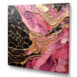 Minimalism Pink Gold Poteries - Abstract Canvas Wall Art