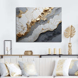 Minimalism White Gold Poteries - Abstract Canvas Wall Art