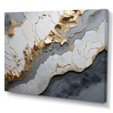 Minimalism White Gold Poteries - Abstract Canvas Wall Art