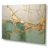 Green Gold Minimalism Poteries - Abstract Canvas Wall Art