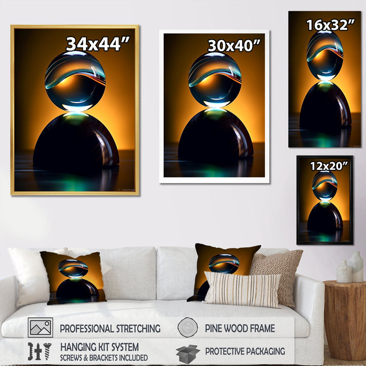 Sapphire Strike Ball Reflection I - Bowling Canvas Wall Art