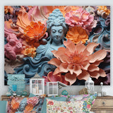 Blooming Buddhism Statue I - Spiritual Canvas Wall Art