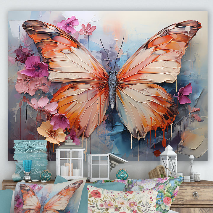 Butterfly Abstract Auras - Pink Butterfly Wall Art
