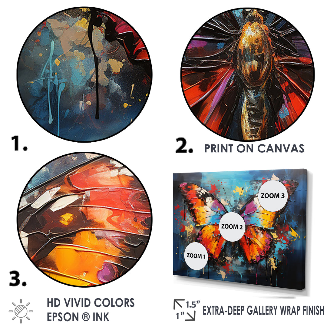 Bold Pop Colors Infuse Butterflies With Energy - Butterfly Framed Canvas Art