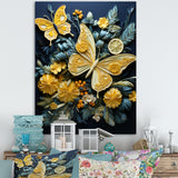 Lemon Yellow Butterfly Delight - Butterfly Home Decor Art