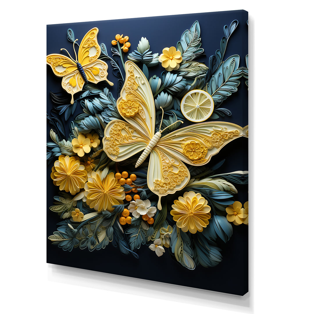 Lemon Yellow Butterfly Delight - Butterfly Home Decor Art