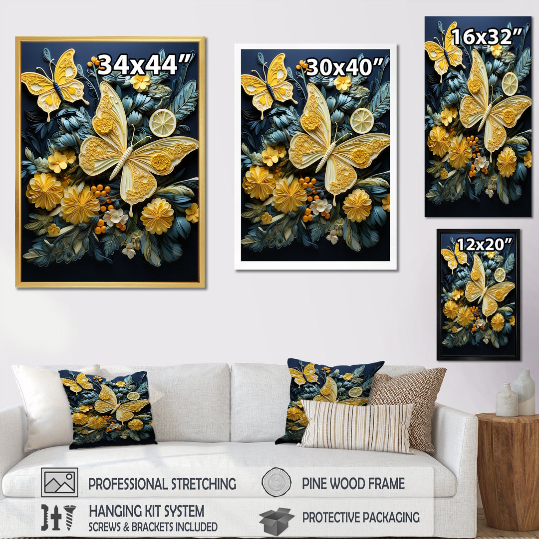 Lemon Yellow Butterfly Delight - Butterfly Home Decor Art
