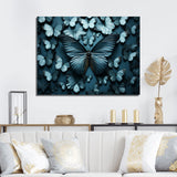 Deep Charcoal Tones Depict Butterflies - Butterfly Canvas Wall Art