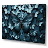 Deep Charcoal Tones Depict Butterflies - Butterfly Canvas Wall Art