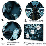 Deep Charcoal Tones Depict Butterflies - Butterfly Canvas Wall Art