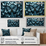 Deep Charcoal Tones Depict Butterflies - Butterfly Canvas Wall Art