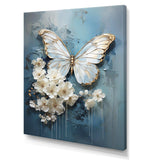 Butterfly Ethereal Blues Form Abstract Elegance I - Animals Canvas Wall Art