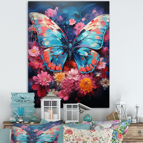 Butterfly Fauvist Flutter - Butterfly Large Canvas Wall Art