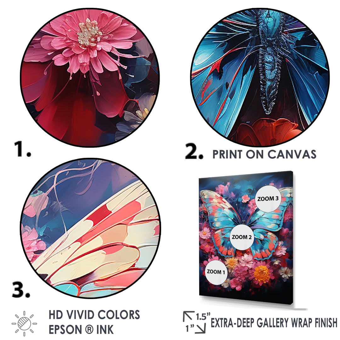 Butterfly Fauvist Flutter - Butterfly Large Canvas Wall Art
