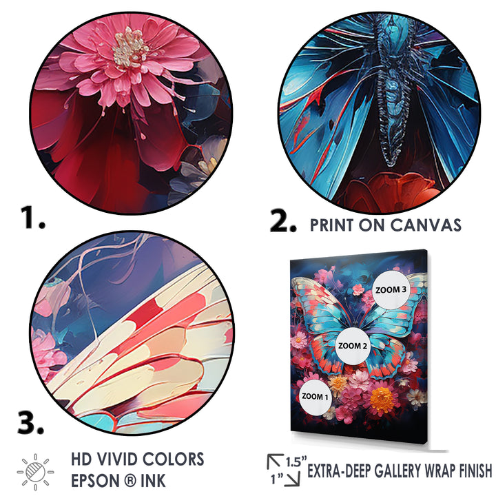 Butterfly Fauvist Flutter - Butterfly Large Canvas Wall Art