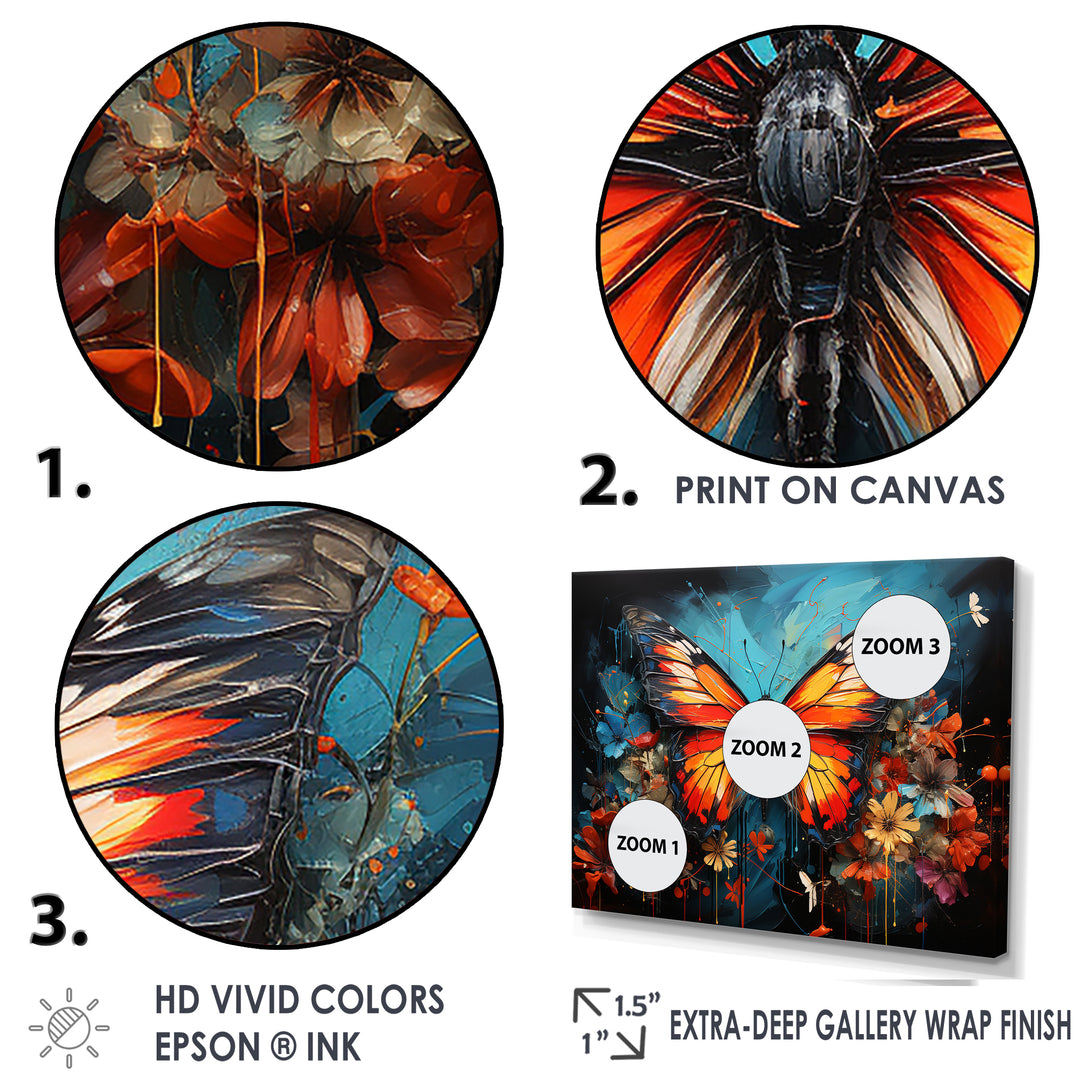 Butterfly Graffiti Style - Butterfly Living Room Wall Art