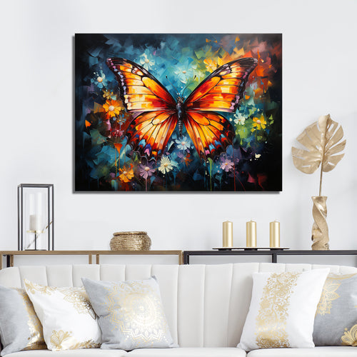 Intense Hues Celebrate The Butterflies - Butterfly Canvas Wall Art