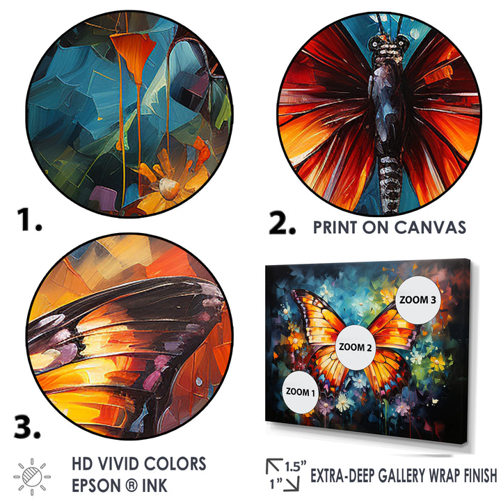 Intense Hues Celebrate The Butterflies - Butterfly Canvas Wall Art