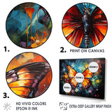 Intense Hues Celebrate The Butterflies - Butterfly Canvas Wall Art