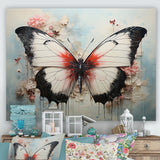 Minimalism White Butterfly - Black Butterfly Wall Art