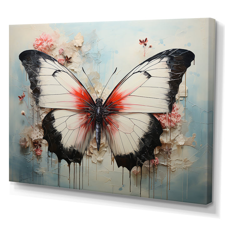 Minimalism White Butterfly - Black Butterfly Wall Art
