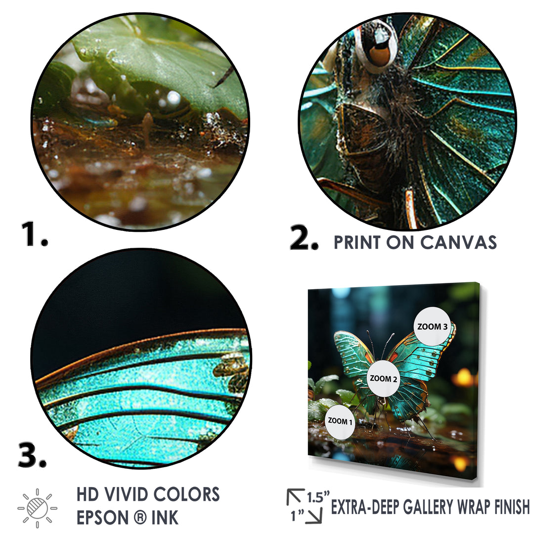 Butterfly Natures Palette - Green Butterfly Wall Art
