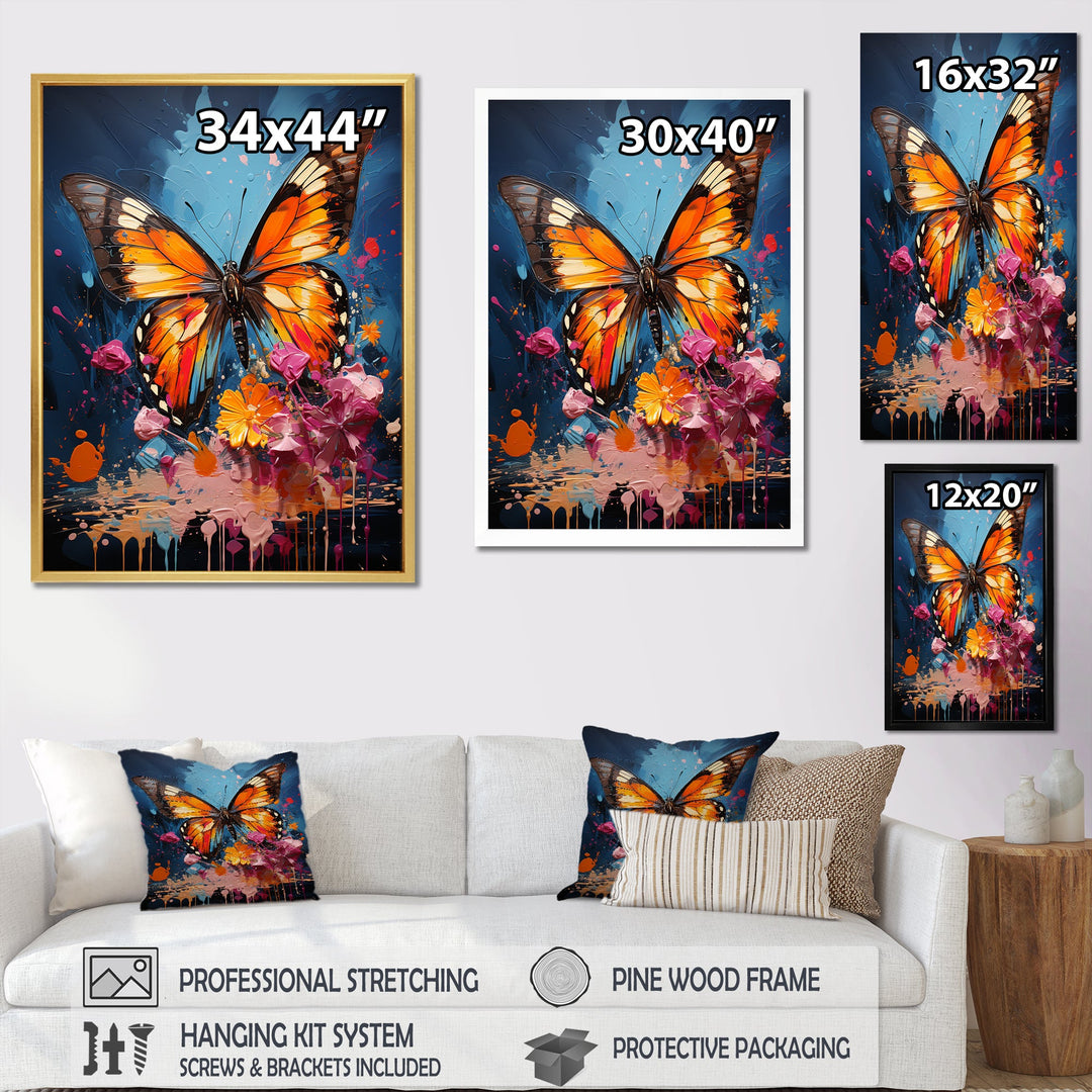Butterfly Pop Art Papilio - Butterfly Framed Canvas Art