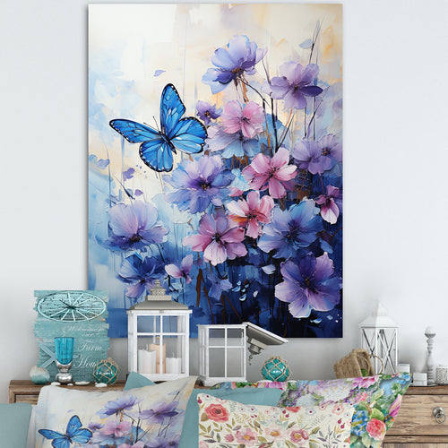 Sapphire Blue Hues Capture The Delicate Flight - Butterfly Home Decor Art