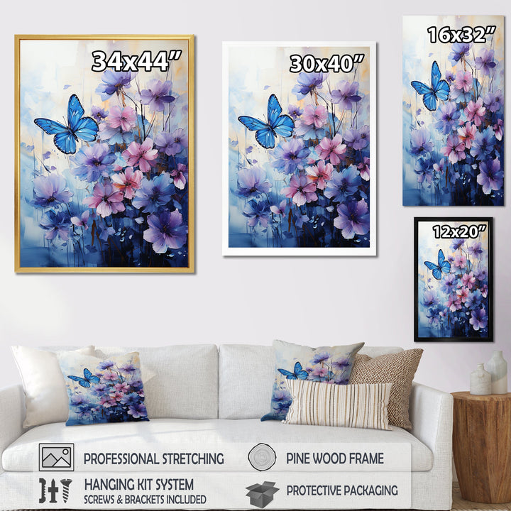 Sapphire Blue Hues Capture The Delicate Flight - Butterfly Home Decor Art