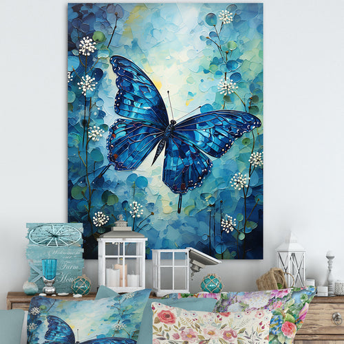 Butterfly Sapphire Flutter - Butterfly Bedroom Wall Art