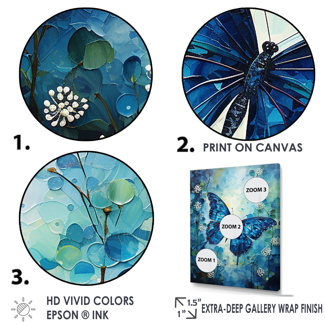 Butterfly Sapphire Flutter - Butterfly Bedroom Wall Art