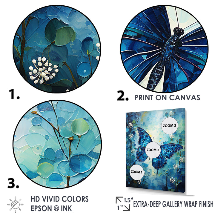 Butterfly Sapphire Flutter - Butterfly Bedroom Wall Art