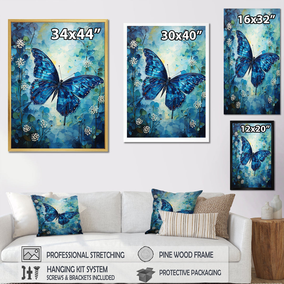 Butterfly Sapphire Flutter - Butterfly Bedroom Wall Art