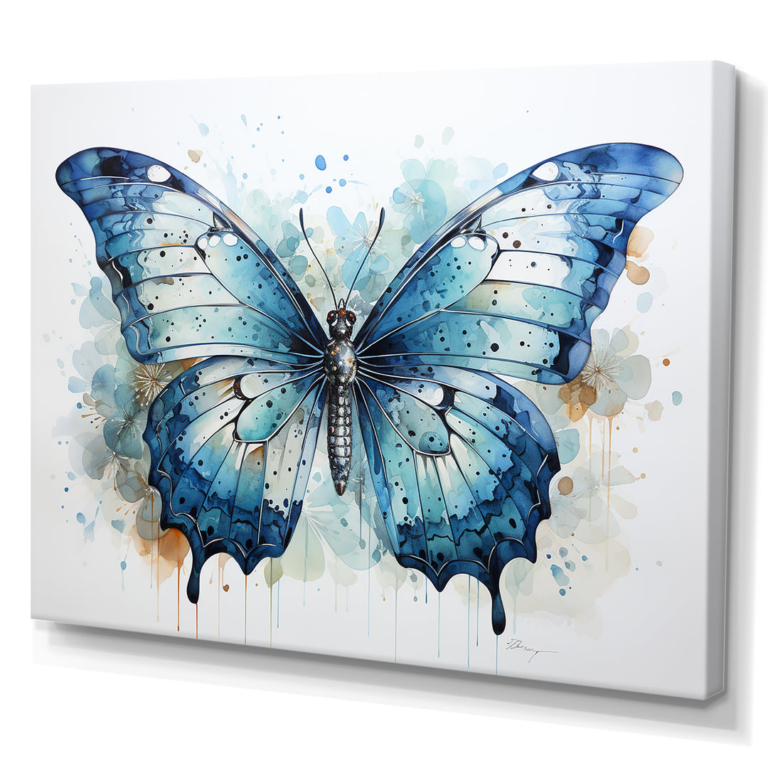 Butterfly Watercolor Wings - Blue Butterfly Wall Art