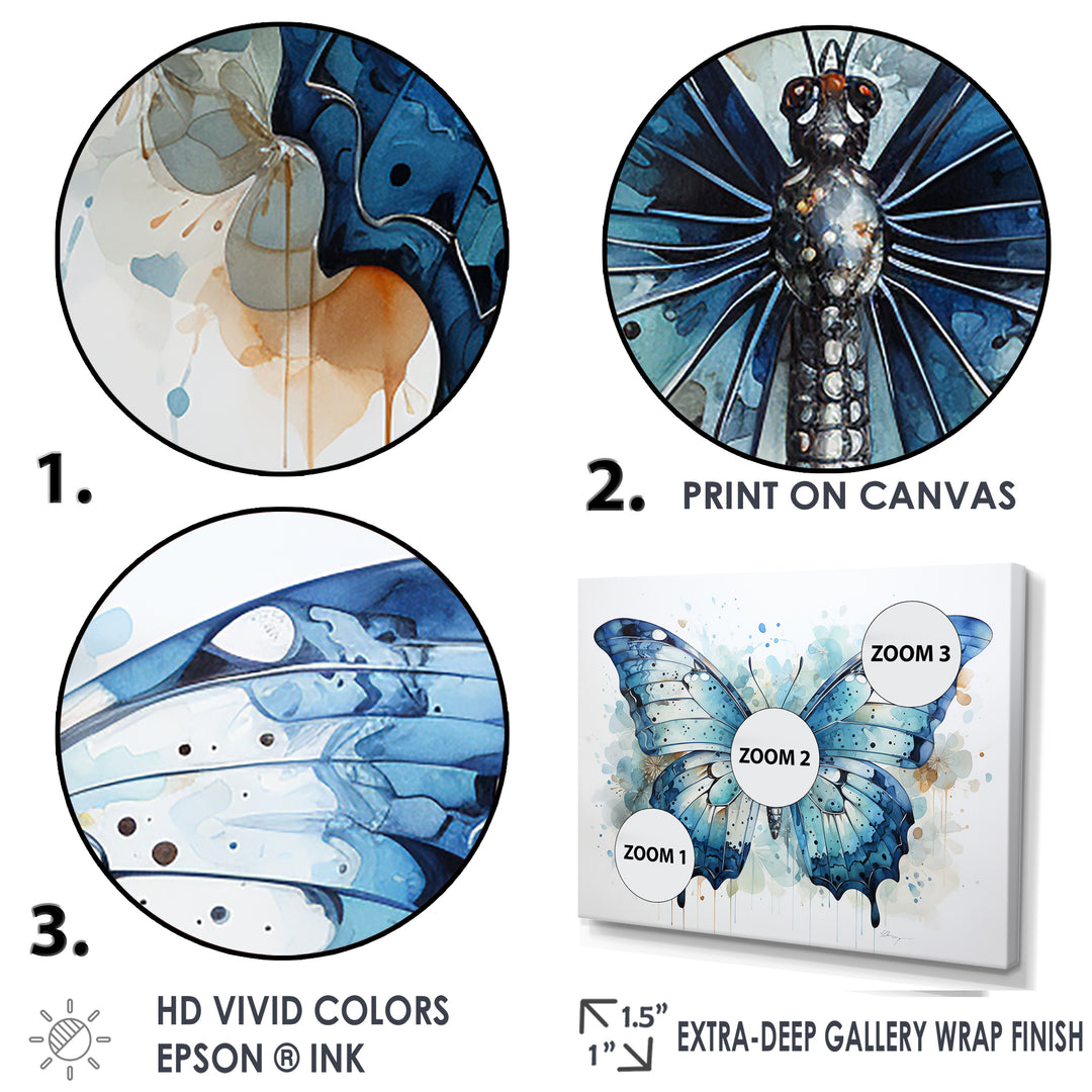 Butterfly Watercolor Wings - Blue Butterfly Wall Art