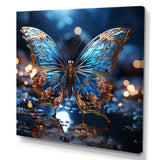 Butterfly Watery Blues - Butterfly Large Canvas Wall Art