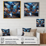 Butterfly Watery Blues - Butterfly Large Canvas Wall Art