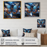 Butterfly Watery Blues - Butterfly Large Canvas Wall Art
