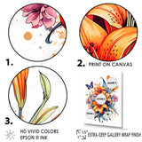 Whimsical Butterfly And Colorful Lilies - Butterfly Bedroom Wall Art
